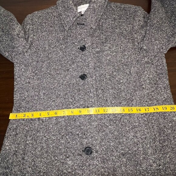 Tweed Heavy Long Overcoat Trench Coat Wool Teacher Academia Preppy Money Large - Picture 10 of 12